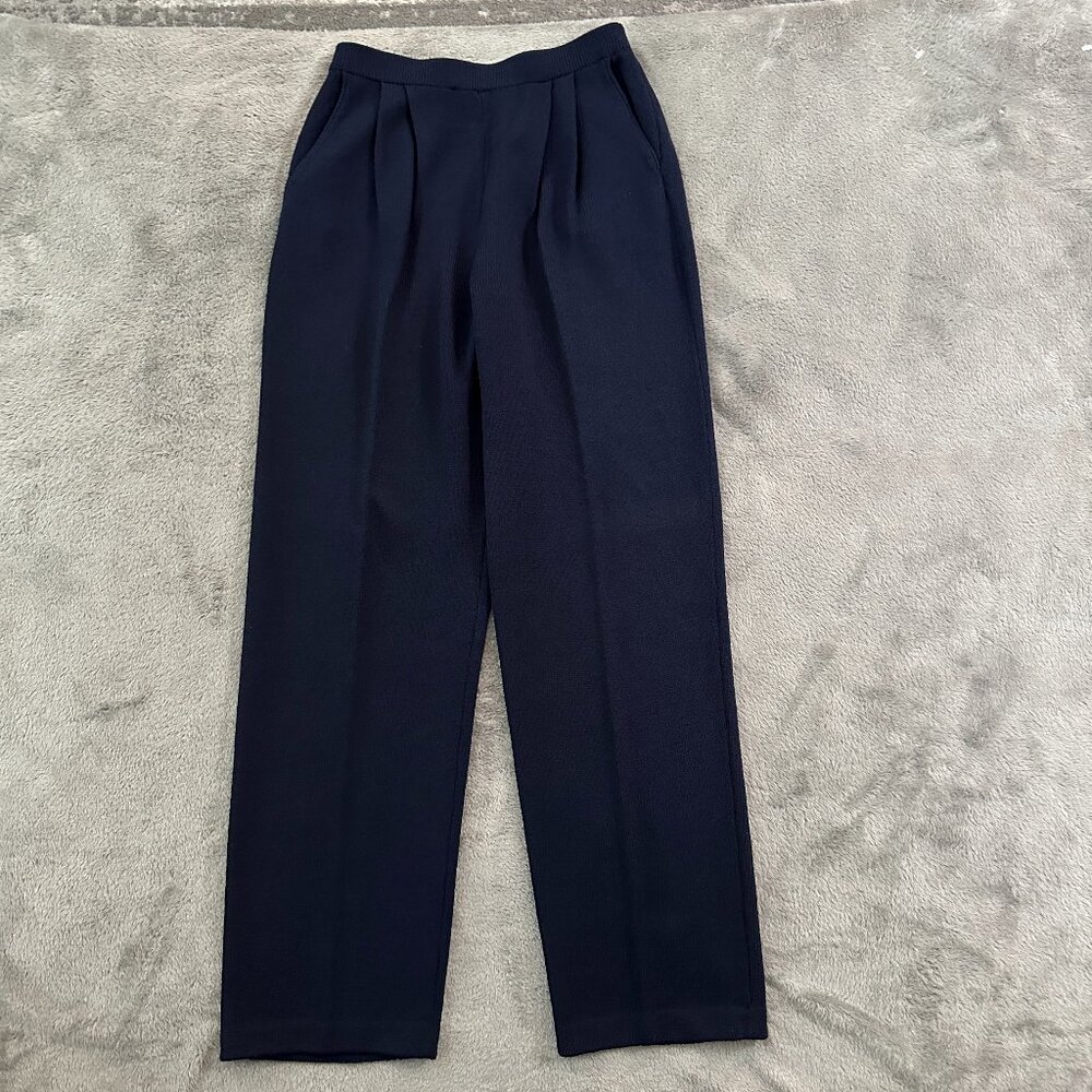 St. John Collection Navy Blue Santana Knit Pull On Pants Women's size 2